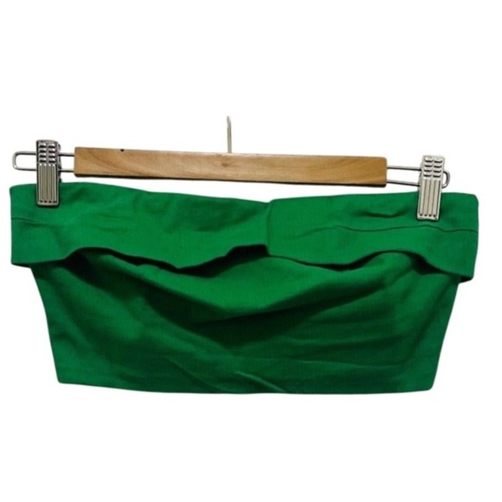 Princess Polly‎ Green Strapless Top Flounce Cropped Party Size US 4